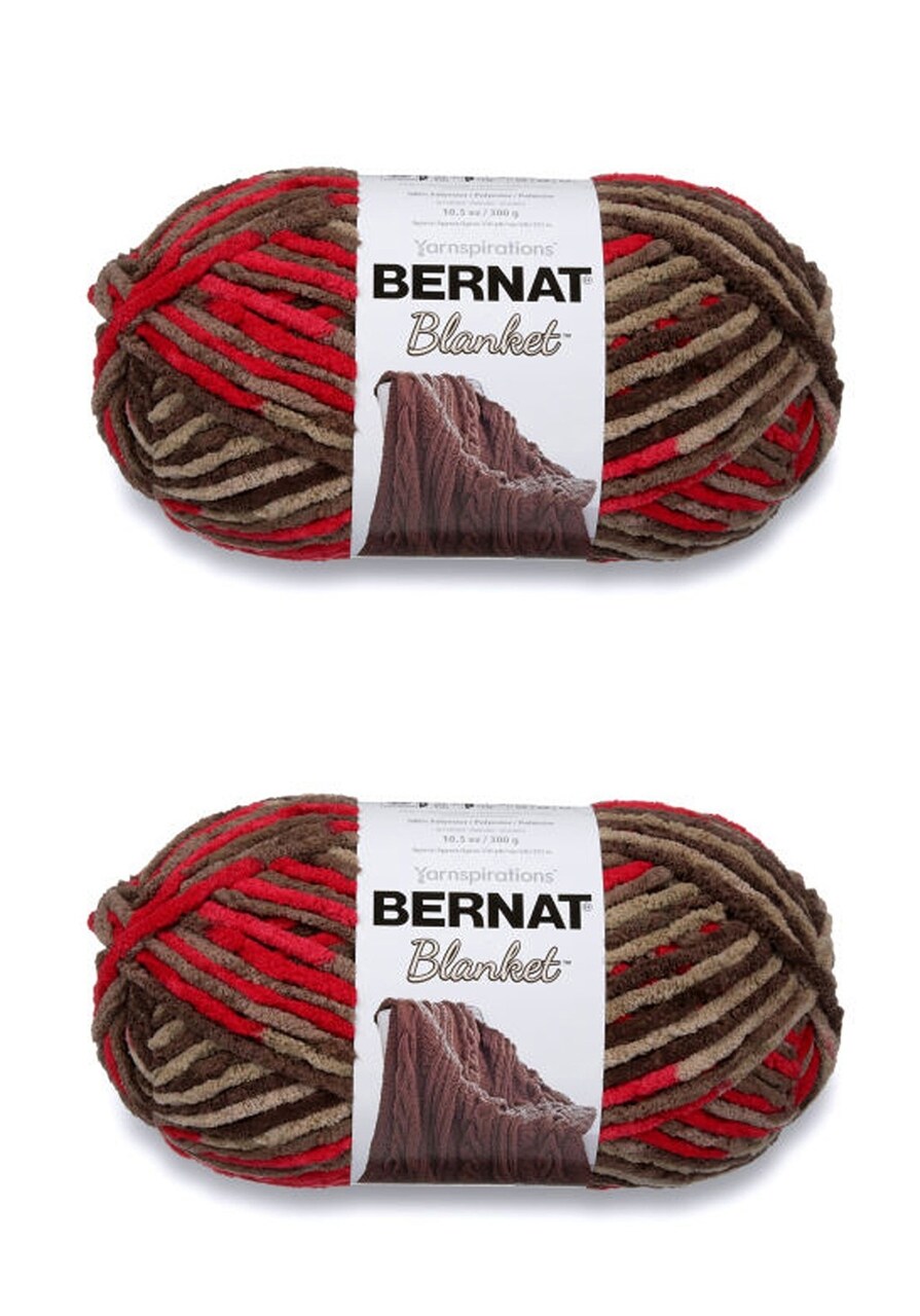 Bernat Blanket Raspberry Trifle Yarn - 2 Pack of 300g/10.5oz - Polyester - 6 Super Bulky - 220 Yards - Knitting/Crochet
